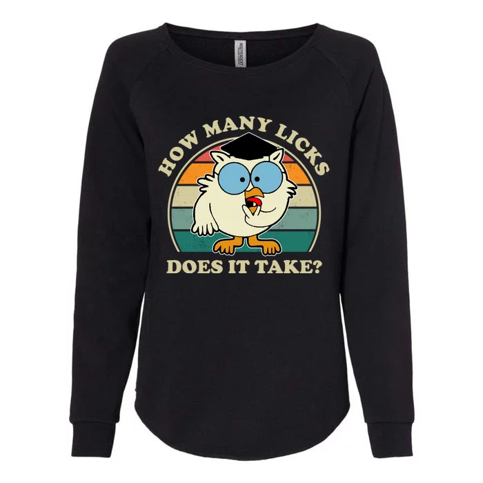 How Many Licks Does It Take Retro Sunset Womens California Wash Sweatshirt