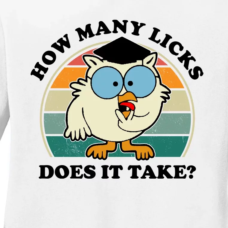 How Many Licks Does It Take Retro Sunset Ladies Long Sleeve Shirt