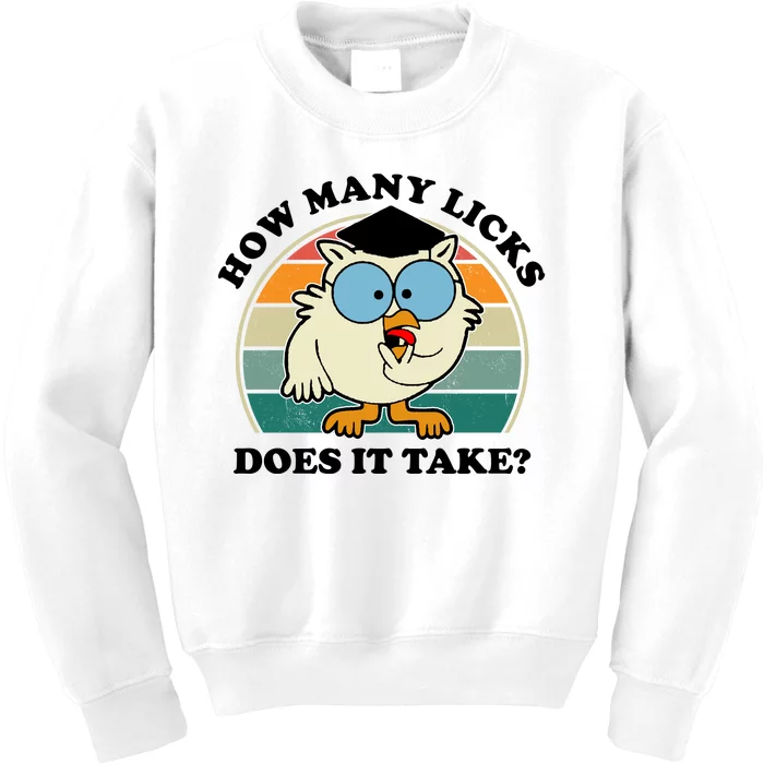 How Many Licks Does It Take Retro Sunset Kids Sweatshirt