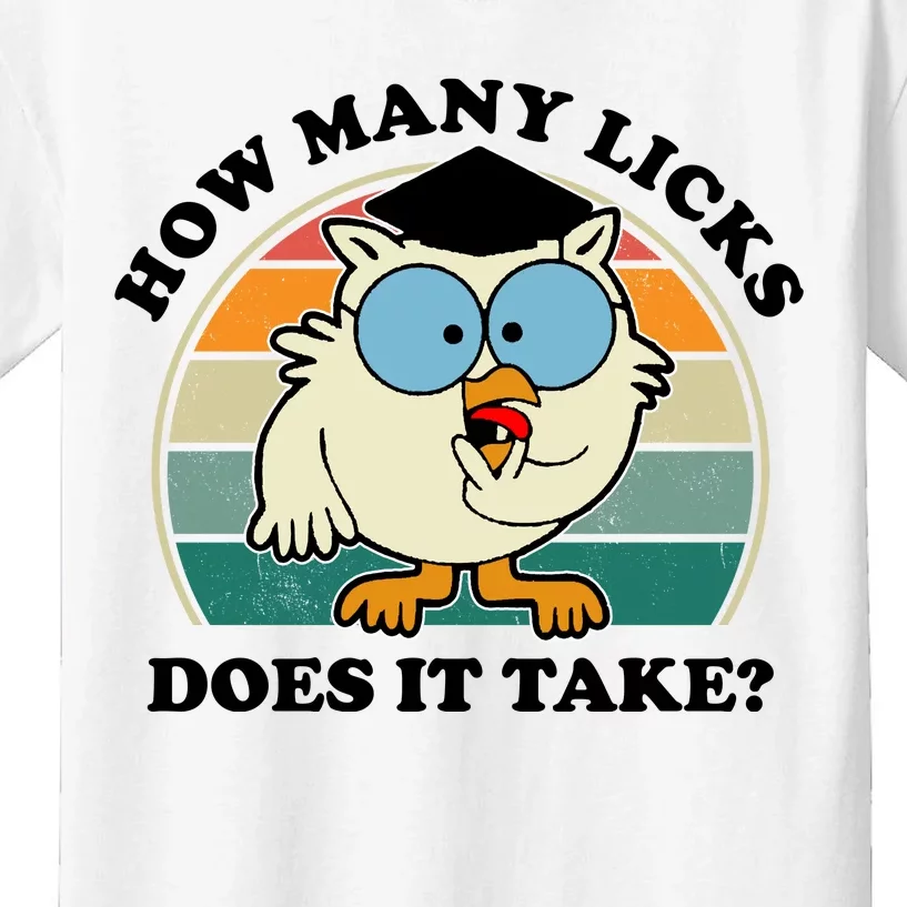 How Many Licks Does It Take Retro Sunset Kids T-Shirt