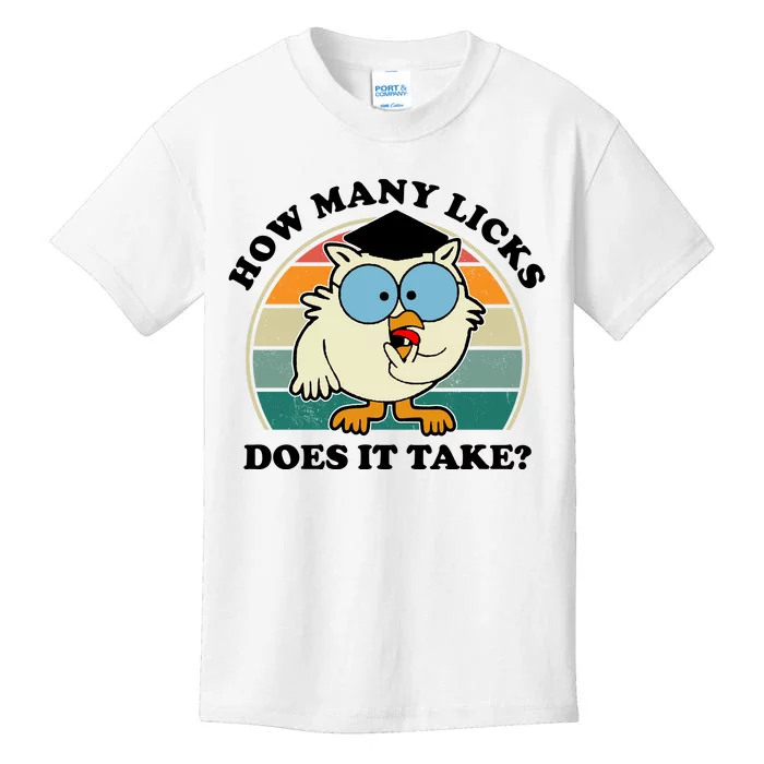 How Many Licks Does It Take Retro Sunset Kids T-Shirt