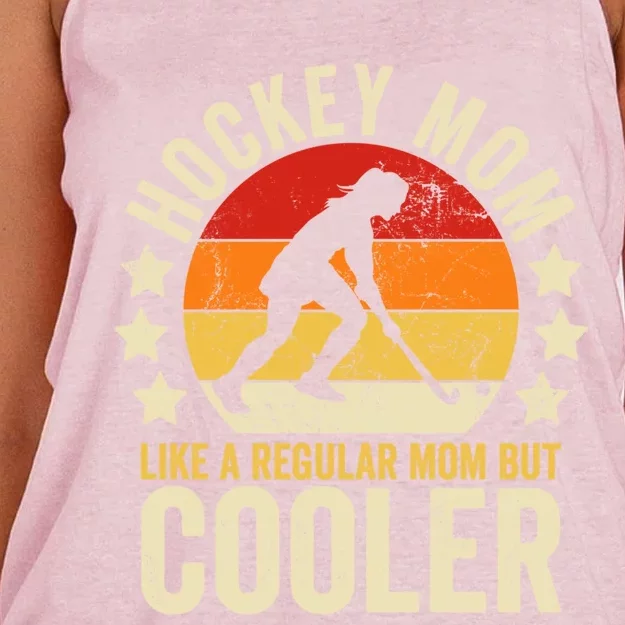 Hockey Mom Like A Regular Mom But Cooler Mothers Day Meaningful Gift Women's Knotted Racerback Tank