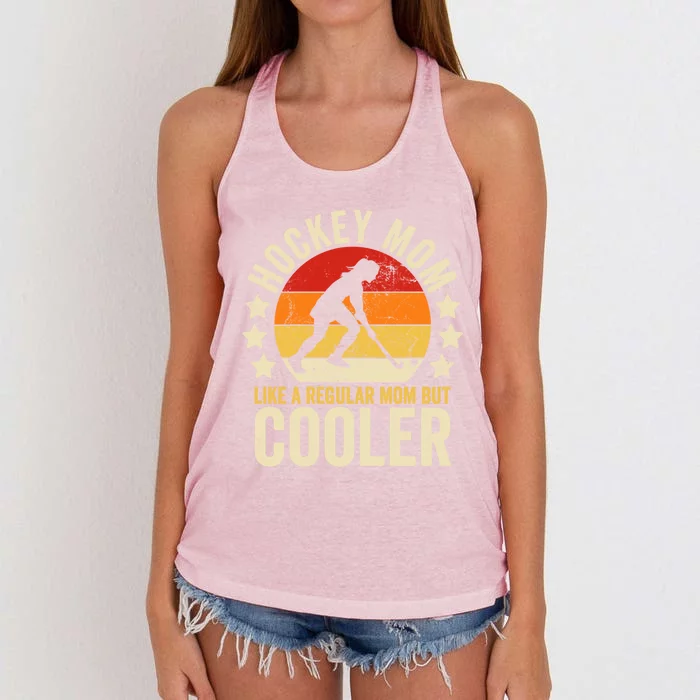 Hockey Mom Like A Regular Mom But Cooler Mothers Day Meaningful Gift Women's Knotted Racerback Tank