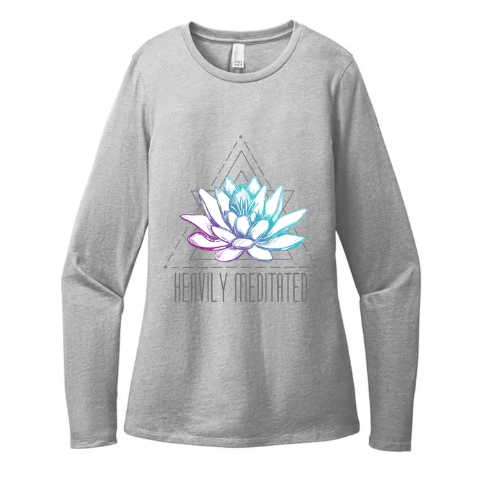 Heavily Meditated Lotus Minimalist Meditation Spiritual Gift Womens CVC Long Sleeve Shirt