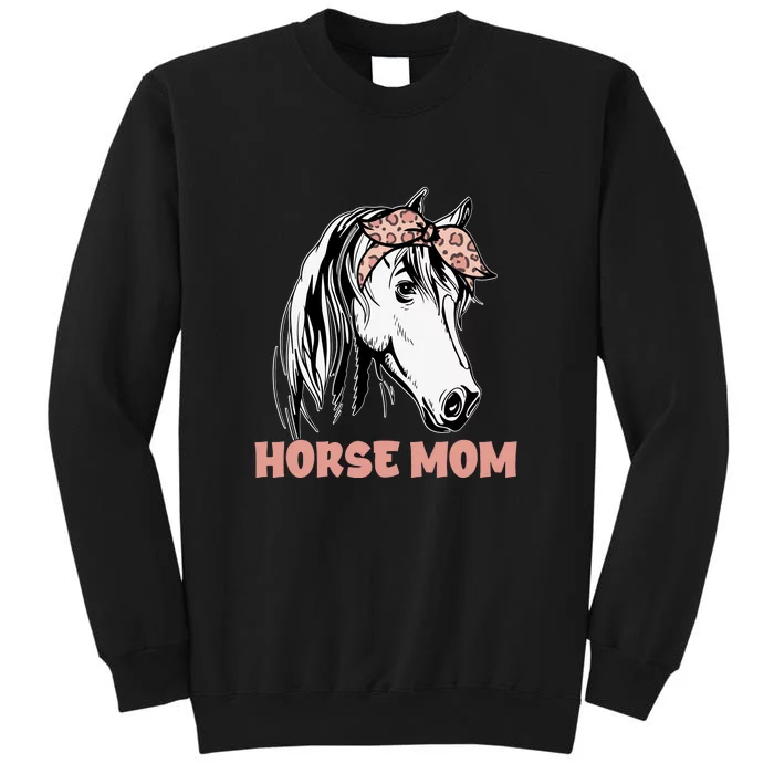 Horse Mom Leopard Horse Lover Horseback Mother's Day Sweatshirt