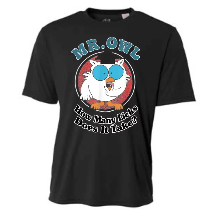 How Many Licks Does It Take Funny Owl Sarcastic Cooling Performance Crew T-Shirt