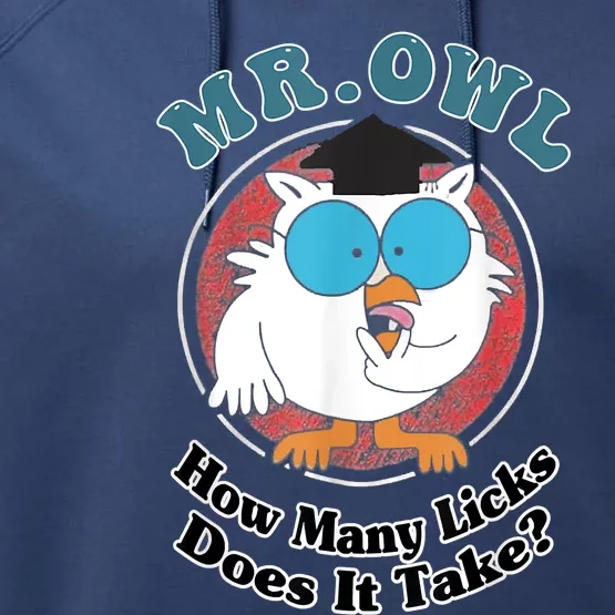 How Many Licks Does It Take Funny Owl Sarcastic Performance Fleece Hoodie