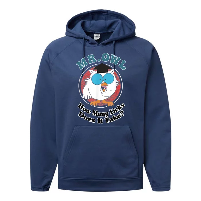 How Many Licks Does It Take Funny Owl Sarcastic Performance Fleece Hoodie