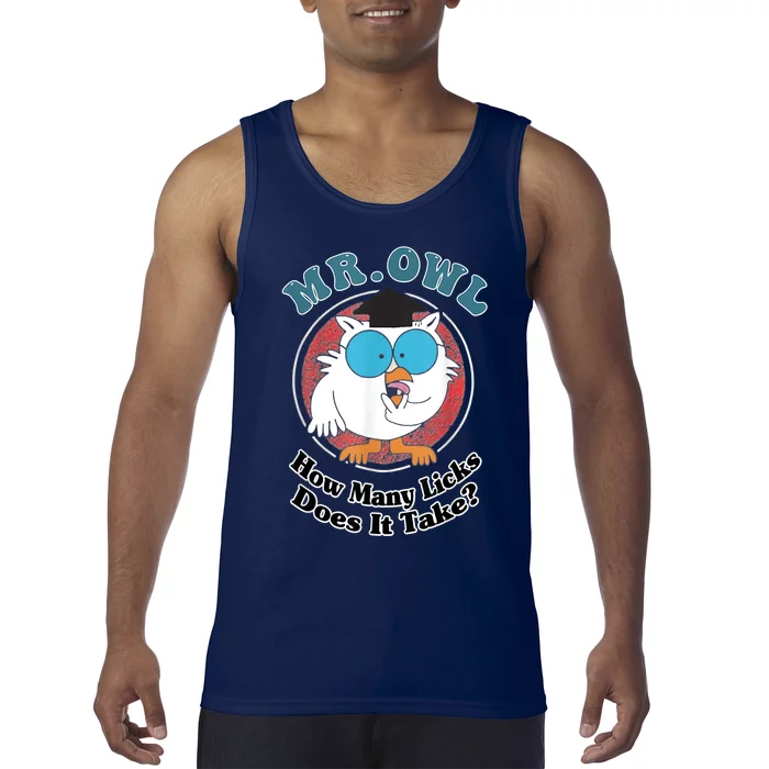 How Many Licks Does It Take Funny Owl Sarcastic Tank Top