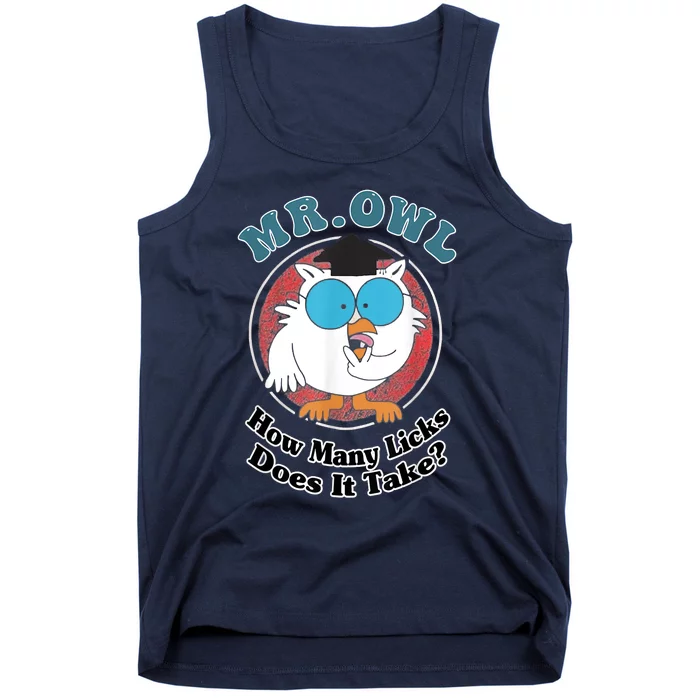 How Many Licks Does It Take Funny Owl Sarcastic Tank Top