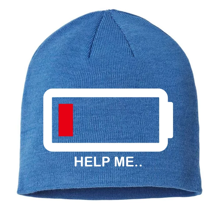 Help Me Low Battery 8 1/2in Sustainable Knit Beanie