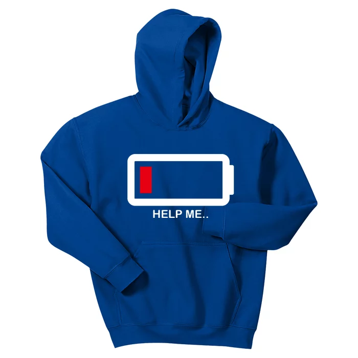 Help Me Low Battery Kids Hoodie