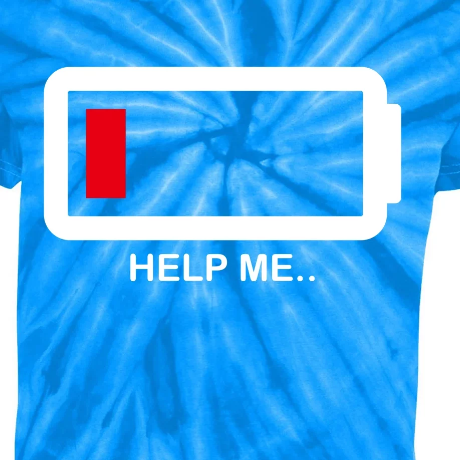 Help Me Low Battery Kids Tie-Dye T-Shirt