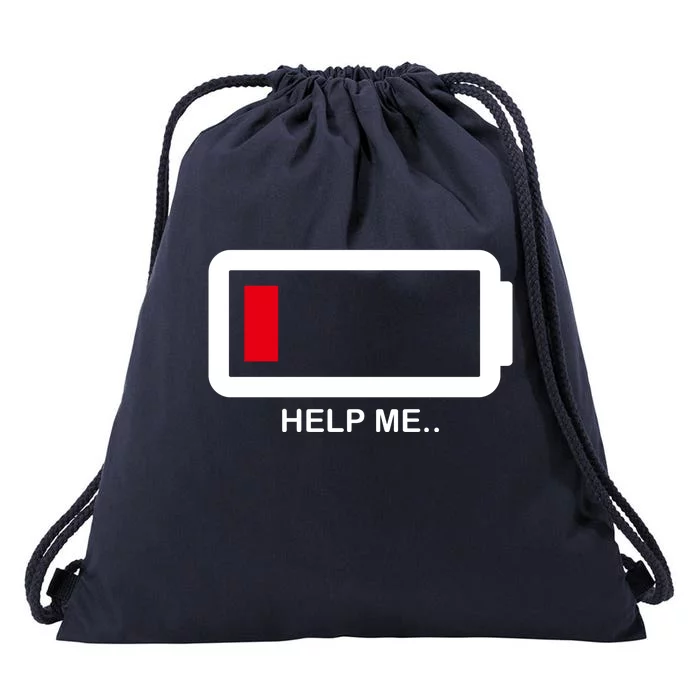 Help Me Low Battery Drawstring Bag