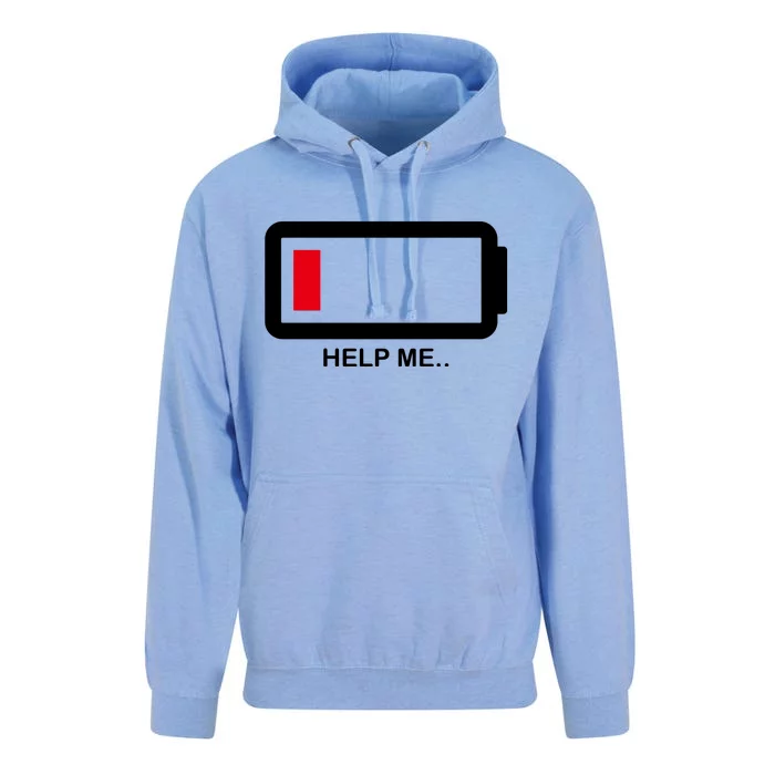 Help Me Low Battery Unisex Surf Hoodie