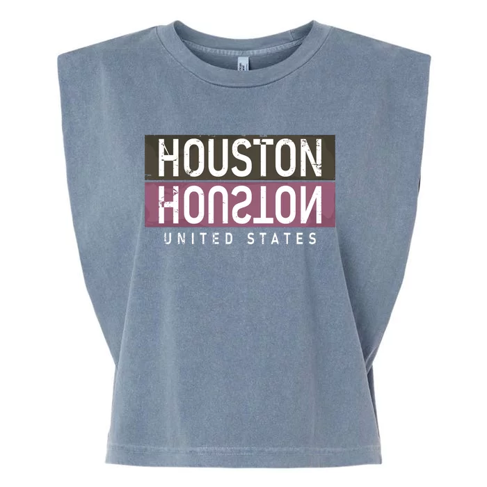 Houston Mirrored Logo Garment-Dyed Women's Muscle Tee