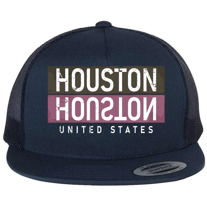 Houston Mirrored Logo Flat Bill Trucker Hat