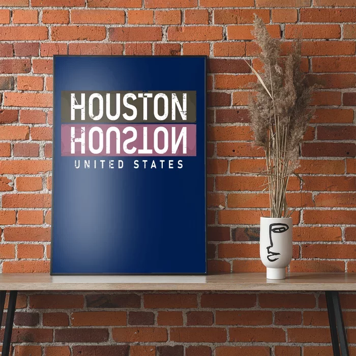 Houston Mirrored Logo Poster