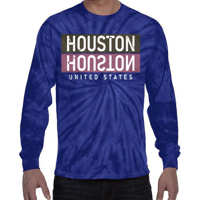 Houston Mirrored Logo Tie-Dye Long Sleeve Shirt