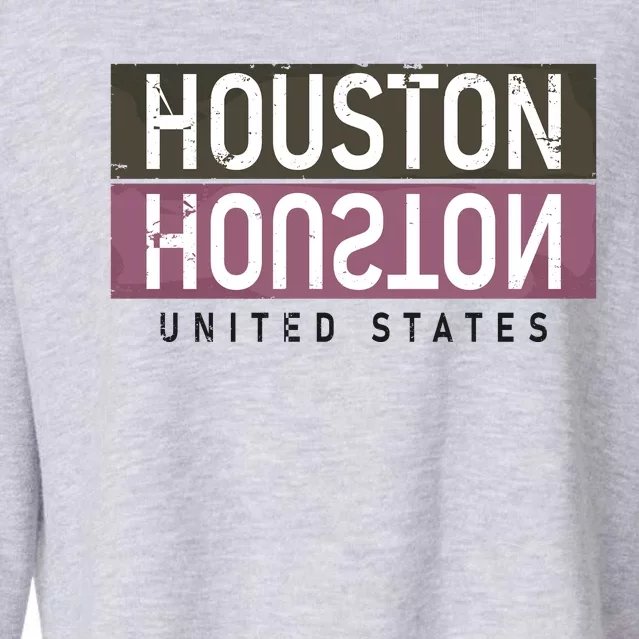 Houston Mirrored Logo Cropped Pullover Crew