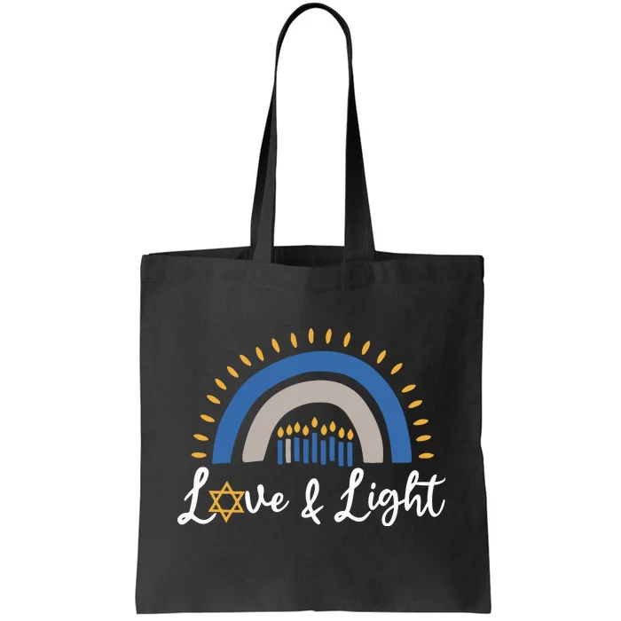 Hanukkah Menorah Love And Light Hanukkah Tote Bag