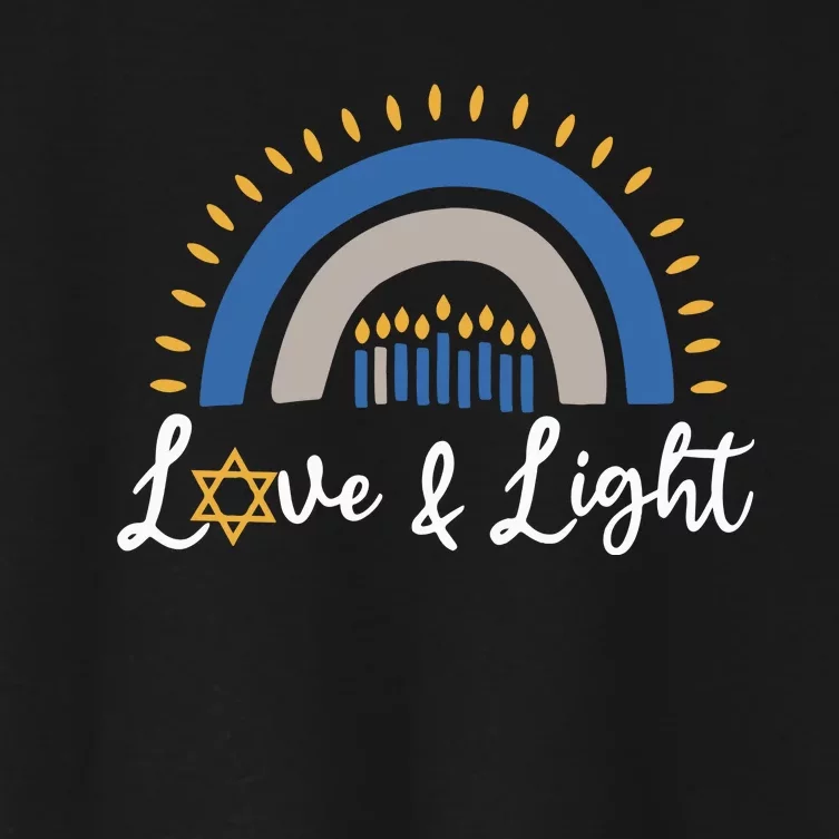 Hanukkah Menorah Love And Light Hanukkah Women's Crop Top Tee