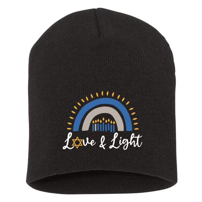 Hanukkah Menorah Love And Light Hanukkah Short Acrylic Beanie