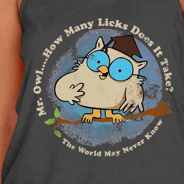 How Many Licks Does It Take Funny Women's Knotted Racerback Tank