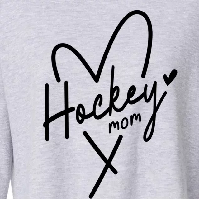 Hockey Mom Love Gift Cropped Pullover Crew