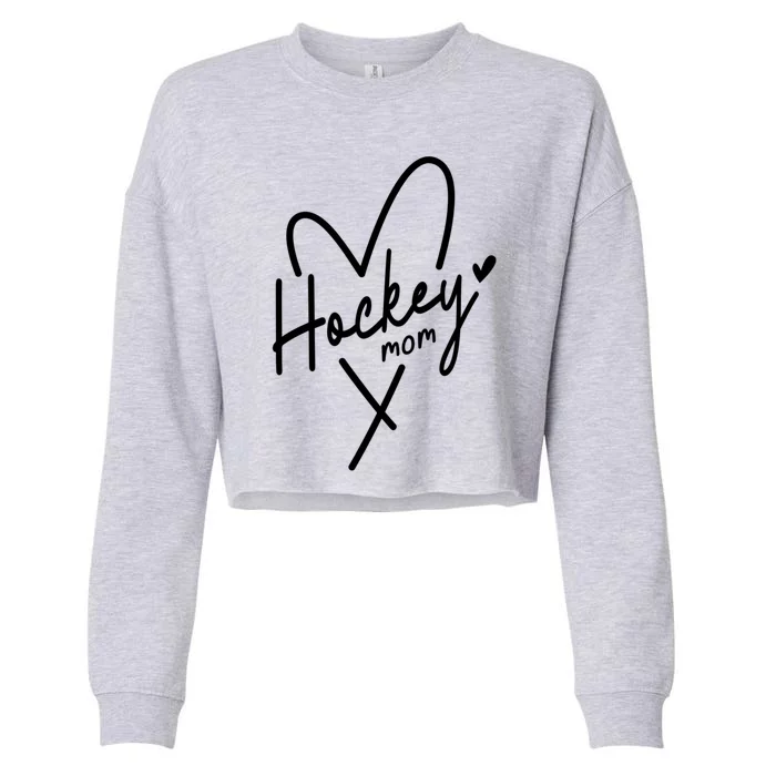 Hockey Mom Love Gift Cropped Pullover Crew