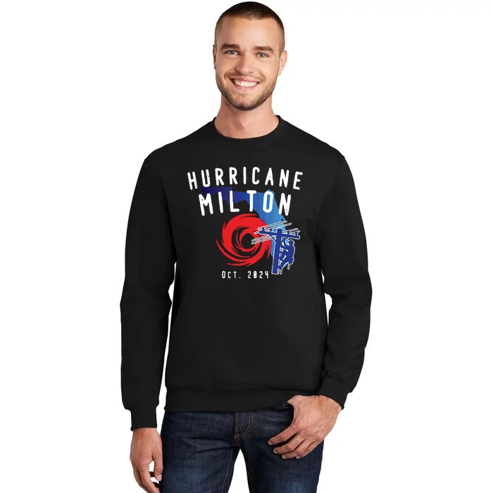 Hurricane Milton Lineman Storm  American Lineman Journeyman Tall Sweatshirt