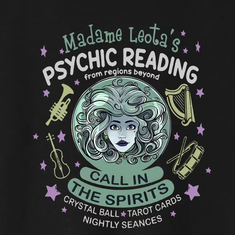 Halloween Madame Leota Psychic Reading Call In The Spirits Haunted Mansion Women's Crop Top Tee