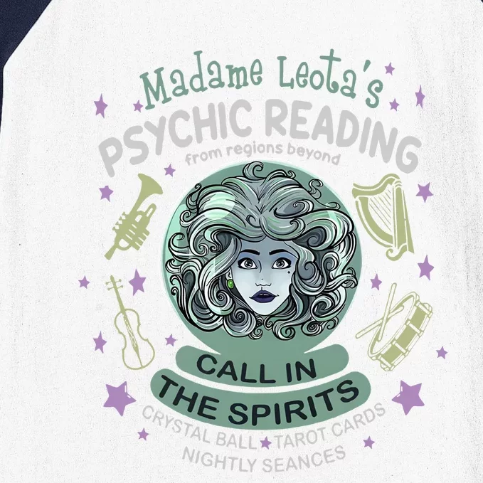 Halloween Madame Leota Psychic Reading Call In The Spirits Haunted Mansion Baseball Sleeve Shirt