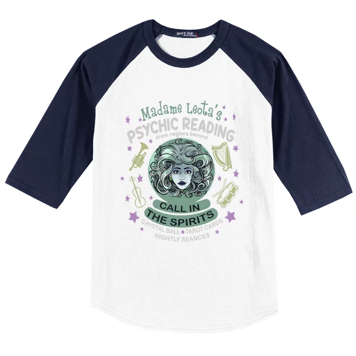 Halloween Madame Leota Psychic Reading Call In The Spirits Haunted Mansion Baseball Sleeve Shirt