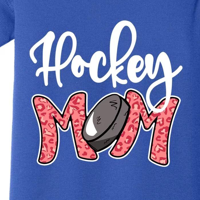 Hockey Mom Leopard Ice Hockey Mama Mothers Day Hockey Mom Funny Gift Baby Bodysuit