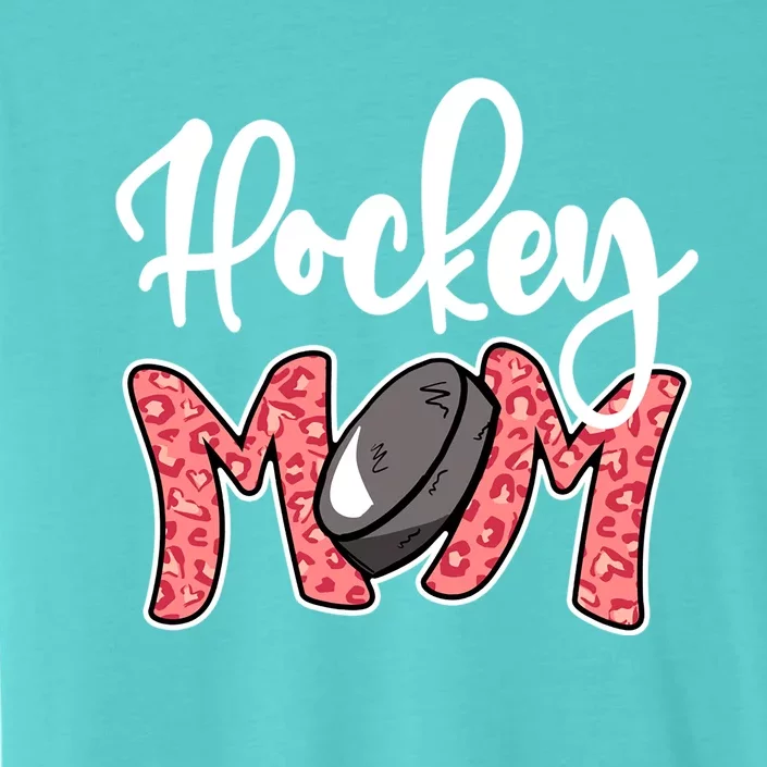 Hockey Mom Leopard Ice Hockey Mama Mothers Day Hockey Mom Funny Gift ChromaSoft Performance T-Shirt