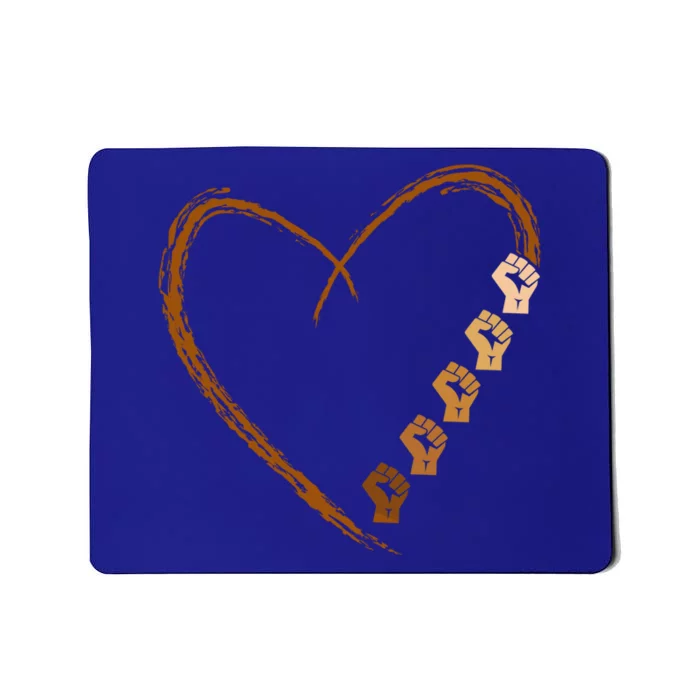 Heart Melanin Leaders Power Fist Hand Black History Month Gift Mousepad