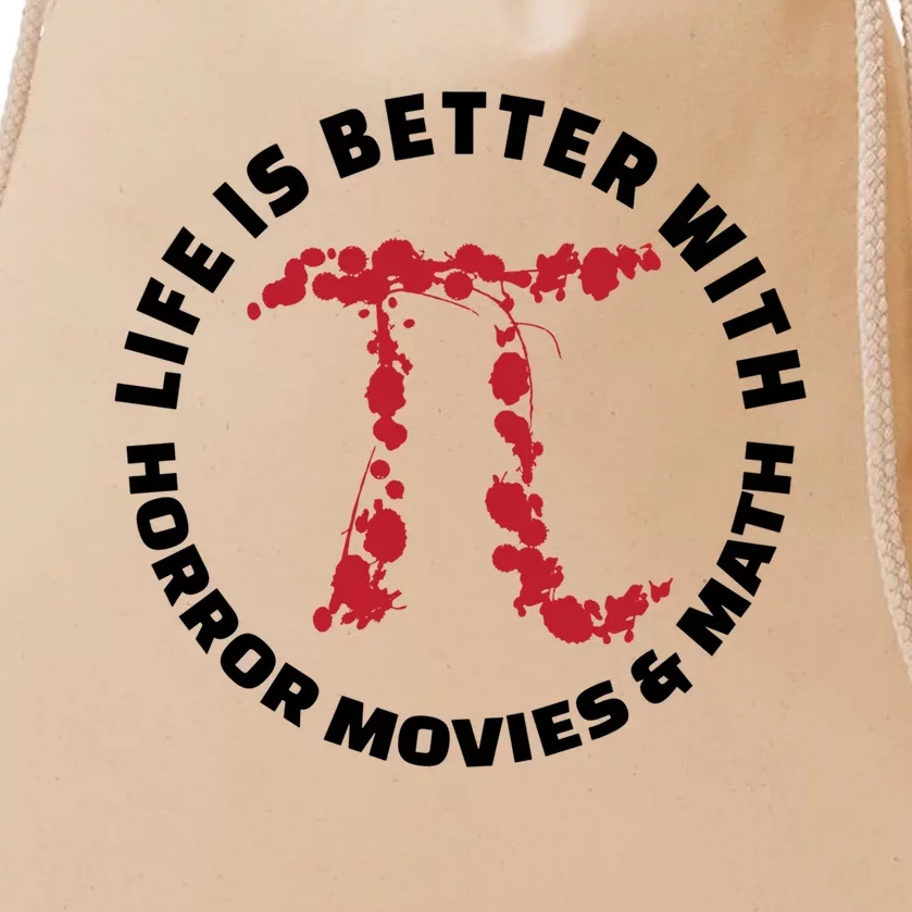 Horror Movie Lover Math Enthusiasts Cool Gift Pi Symbol Pi Day Art Cute Gift Drawstring Bag