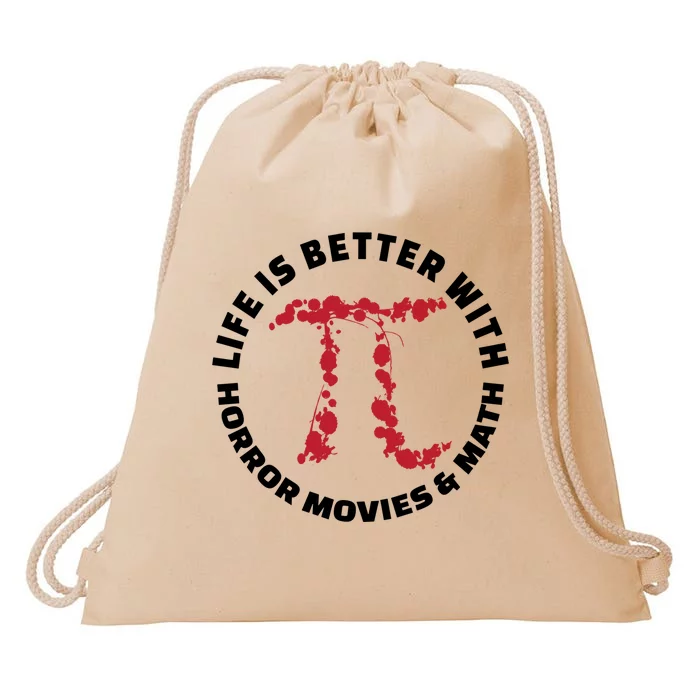 Horror Movie Lover Math Enthusiasts Cool Gift Pi Symbol Pi Day Art Cute Gift Drawstring Bag