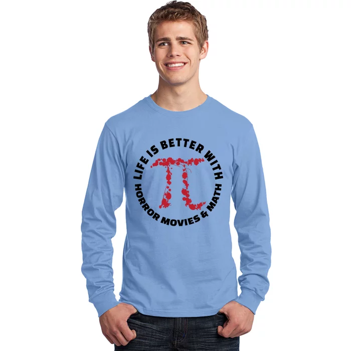 Horror Movie Lover Math Enthusiasts Cool Gift Pi Symbol Pi Day Art Cute Gift Long Sleeve Shirt