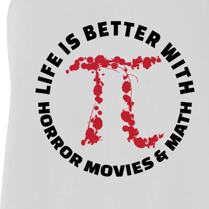 Horror Movie Lover Math Enthusiasts Cool Gift Pi Symbol Pi Day Art Cute Gift Women's Racerback Tank