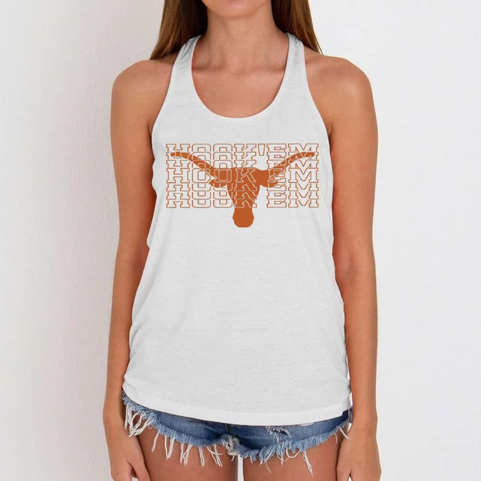 Hookem Mirror Longhorns University Women's Knotted Racerback Tank