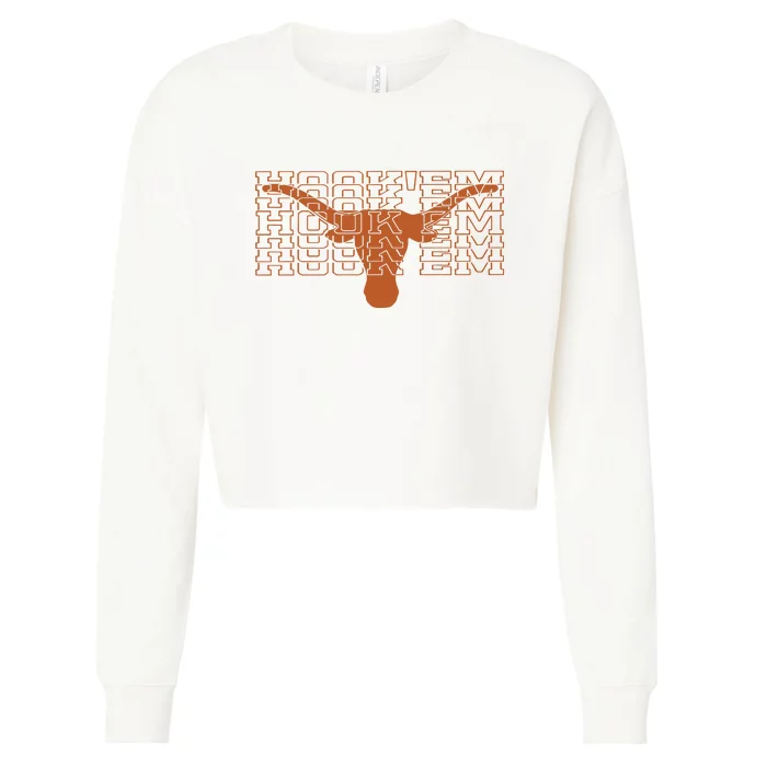 Hookem Mirror Longhorns University Cropped Pullover Crew