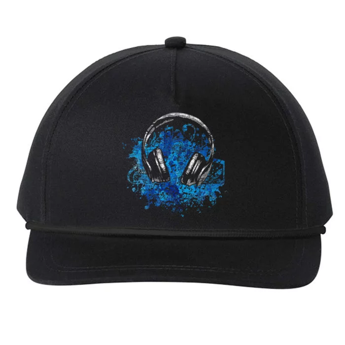 Headphones Music Lover Gift Musican Music Snapback Five-Panel Rope Hat