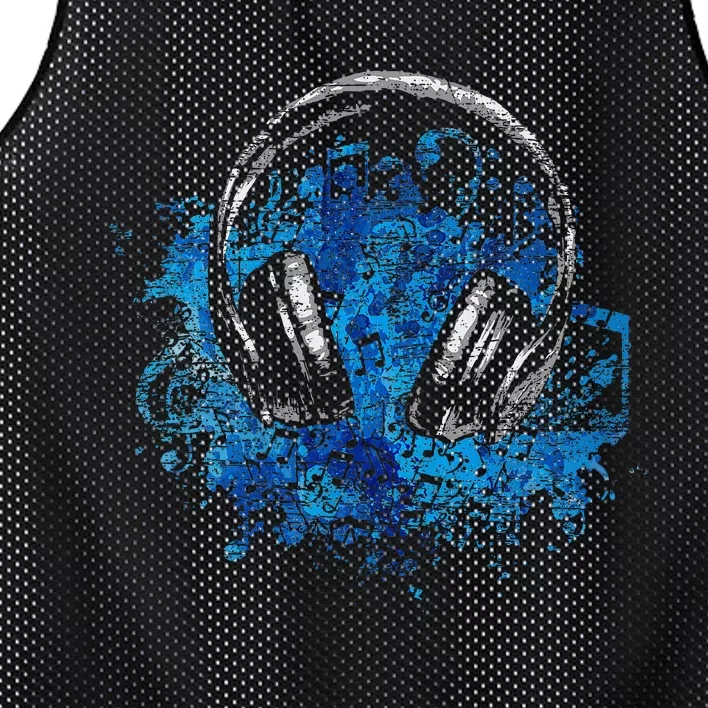 Headphones Music Lover Gift Musican Music Mesh Reversible Basketball Jersey Tank