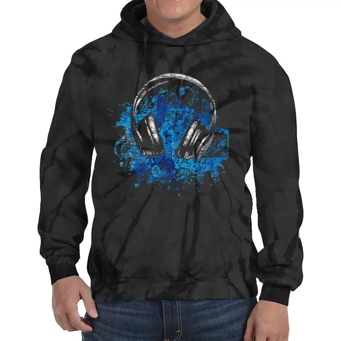 Headphones Music Lover Gift Musican Music Tie Dye Hoodie