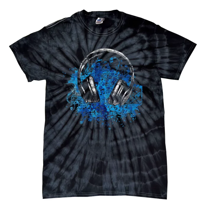 Headphones Music Lover Gift Musican Music Tie-Dye T-Shirt