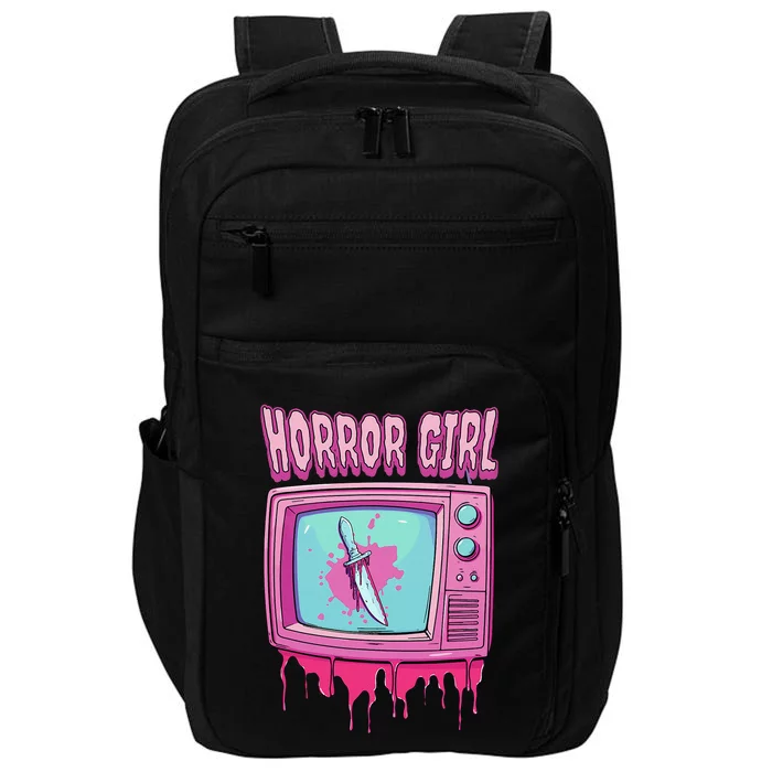 Horror Movie Lover Pastel Goth Slasher Pink Retro Tv Scary Impact Tech Backpack