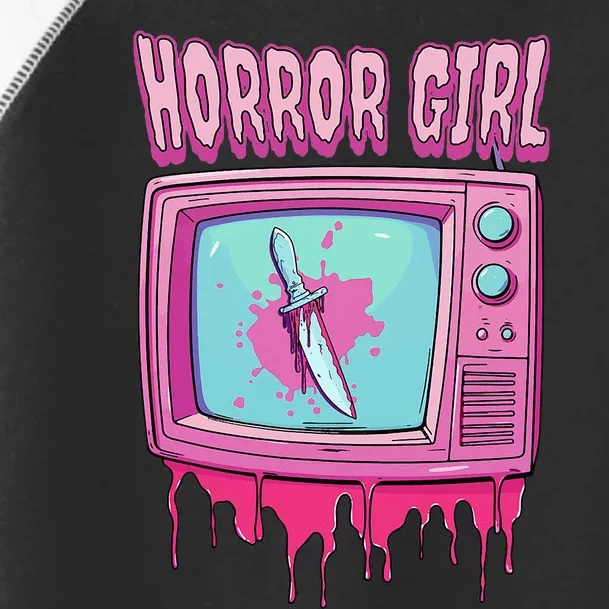 Horror Movie Lover Pastel Goth Slasher Pink Retro Tv Scary Toddler Fine Jersey T-Shirt