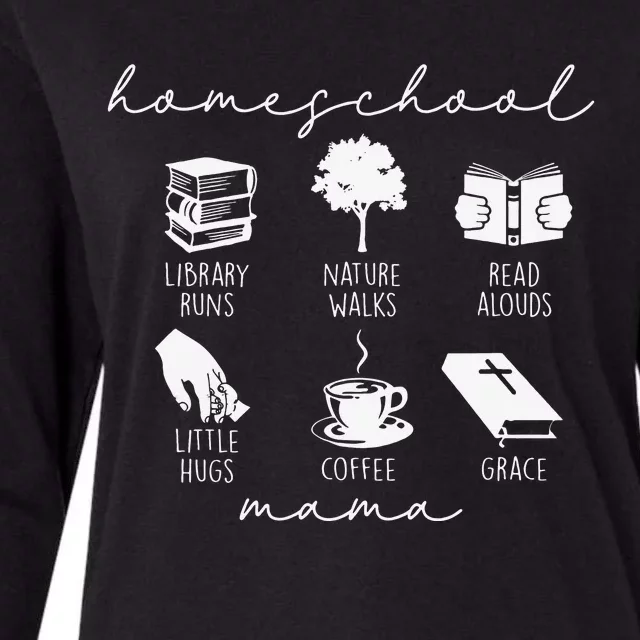 Homeschool Mama Library Runs Nature Walks Homeschool Mom Womens Cotton Relaxed Long Sleeve T-Shirt